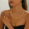 Luxurious Alloy Tassels Bracelets & Earrings & Necklaces & Rings Sets for Women's Banquet Wedding Engagement KG6183-3