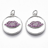 Brass Micro Pave Cubic Zirconia Pendants KK-S356-019P-NF-1