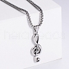Fashionable Stainless Steel Musical Note Pendant Necklaces Punk Jewelry Cool Accessory QW2847-1-1
