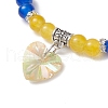 Baking Painted Imitation Jade Glass Round Beaded Charm Bracelets BJEW-JB11737-04-3