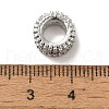 Flat Round Brass Micro Pave Colorful Cubic Zirconia European Beads KK-C072-15P-3