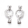 925 Sterling Silver Micro Pave Clear Cubic Zirconia Spring Gate Clasps STER-T008-153P-1