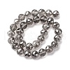 Transparent Electroplate Glass Beads Strands EGLA-N002-34D-F02-4