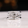 Wave Brass Finger Rings for Women FS-WG2693B-03-1