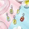 Acrylic & Synthetic Turquoise Pendant Decorations HJEW-JM03048-01-1