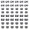 48Pcs 4 Style Eye Polyester Computerized Embroidery Cloth Iron on/Sew on Patches PATC-FG0001-86-1