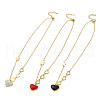 Ion Plating(IP) Rhinestone Heart Pendant Necklace NJEW-M199-03G-1