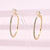 Brass Micro Pave Cubic Zirconia Stud Earrings EJEW-R025-32G-2