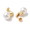Rack Plating Brass with ABS Plastic Pearl Stud Earrings for Women EJEW-G403-08G-2