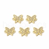 Brass Micro Pave Clear Cubic Zirconia Connector Charms KK-E068-VB366-4