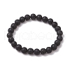 Natural Lava Rock Round Beads Stretch Bracelets BJEW-JB11489-2