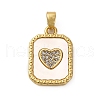Brass Micro Pave Cubic Zirconia Pendants KK-P308-16G-02-1