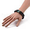 Couples Natural Lava Rock Stretch Bracelets BJEW-JB03315-01-4