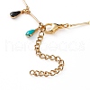 304 Stainless Steel Teardrop Charm Anklets AJEW-AN00385-3