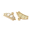 Brass Micro Pave Cubic Zirconia Crown Connector Charms KK-U070-05G-2