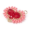 Glass Seed Beaded Pendants PALLOY-MZ00388-02-3