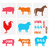 6Pcs 6 Styles Animal Theme PET Hollow Out Drawing Painting Stencils DIY-WH0394-0011-1