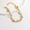 Bohemia Style 304 Stainless Steel Link Chain Bracelets for Women BJEW-M082-01G-01-1