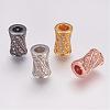 Brass Micro Pave Cubic Zirconia Beads ZIRC-G087-19-1