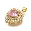 Brass Micro Pave Cubic Zirconia Pendants KK-K401-07B-02-2