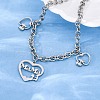 Mother's Day 304 Stainless Steel Charm Bracelets BJEW-A036-03P-3