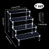 4-Tier Assembled Transparent Acrylic Organizer Display Risers ODIS-WH0029-82-2