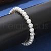 Shell Pearl Beaded Slider Bracelet with Brass Snake Chain BJEW-B066-01B-01-5