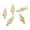 Brass Micro Pave Light Blue Cubic Zirconia Pendants ZIRC-P094-16G-RS-1