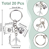 SUNNYCLUE 20Pcs Alloy Keychain KEYC-SC0001-16A-2
