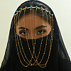 Elegant Vintage Iron & Glass Middle Eastern Tassel Earrings Face Veil for Women's Party SN0102-1-1