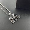 Vintage Punk Stainless Steel Hollow Elephant Pendant Necklaces for Men WB1988-3