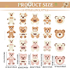 40Pcs 20 Style Bear/Rabbit Shape Polyester Knitted Appliques PATC-FG0001-35-2