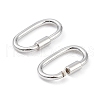 Anti-Tarnish Rhodium Plated 925 Sterling Silver Locking Carabiner Clasps STER-K173-20P-2