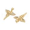 Brass Pave Clear Cubic Zirconia Pendants KK-U009-06D-G-2