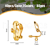 HOBBIESAY 80Pcs 2 Colors 304 Stainless Steel Clip-on Earring Findings STAS-HY0001-38-2