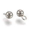 Tarnish Resistant 201 Stainless Steel 3D Ball Round Charms Pendants STAS-Q171-05-1