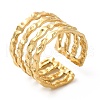 Ion Plating(IP) 304 Stainless Steel Multi Line Open Cuff Ring for Women RJEW-M149-18G-3