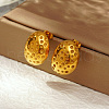 Stylish Stainless Steel Oval Stud Earrings for Women Daily Wear AU4003-1