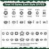 Unicraftale 320Pcs 16 Styles Tibetan Style Alloy Bead Caps FIND-UN0015-70-3