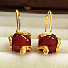 Vintage S925 Sterling Silver Red Agate Snake Dangle Earrings YB9119-3