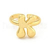 Brass Letter Open Cuff Rings for Women RJEW-G313-01K-G-2