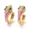 Bling Cubic Zirconia Snake Hoop Earrings EJEW-C009-01G-1