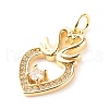 Brass Micro Pave Clear Cubic Zirconia Pendants X-ZIRC-P094-07G-RS-2