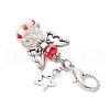 Angel Glass Beaded & Alloy Pendant Decorations HJEW-MZ00192-05-4