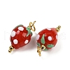 304 Stainless Steel with Handmade Lampwork Pendants STAS-Q352-02G-E-2