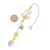 Alloy Butterfly Bee Flower Hanging Ornaments HJEW-TA00213-3