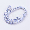 Handmade Flower Printed Porcelain Ceramic Beads Strands PORC-J006-C03-2
