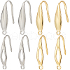 SUNNYCLUE 80Pcs 4 Styles 304 & 316 Stainless Steel Earring Hooks STAS-SC0009-21-1