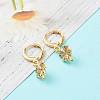 Brass Micro Pave Cubic Zirconia Huggie Hoop Earrings EJEW-JE04531-03-4