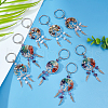   8Pcs 2 Style Natural Amethyst & Rose Quartz Keychain KEYC-PH0001-62-2
